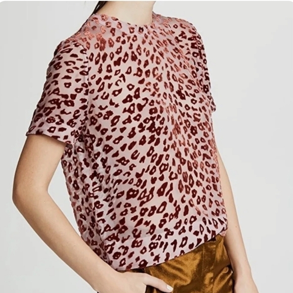 Rag and Bone Gia Leopard Print Velvet top size XS - Picture 12 of 12